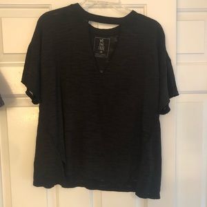 Free People Cut Out V-Neck Tee